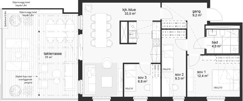 Plantegning som 4-roms